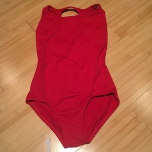 red dance leotard